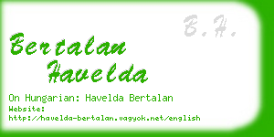 bertalan havelda business card